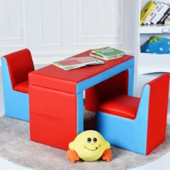 Kindersessel Set Sessel Sofa Kindersofa Kindercouch Babysessel Stuhl und Tisch Rot
