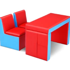 Kindersessel Set Sessel Sofa Kindersofa Kindercouch Babysessel Stuhl und Tisch Rot