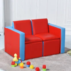 Kindersessel Set Sessel Sofa Kindersofa Kindercouch Babysessel Stuhl und Tisch Rot