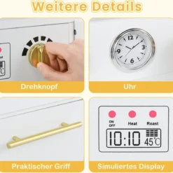 Kinder Spielküchen-Set mit Spüle & Eisbereiter & Spüle Holzspielzeug-Küchenset Weiß