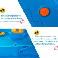 Kinderspielzeug Strand-Spielzeug für Kleinkinder draußen und drinnen mit Schirmloch & 18 teiligem Zubehör Set Bunt