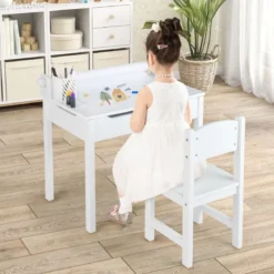 Kindertisch mit Stuhl Sensorisches Tischset für Kinder Weiß
