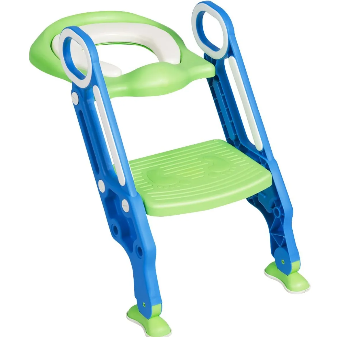 Kinder Toilettensitz höhenverstellbar Töpfchentraining Toilettensitz mit Tritthocker Leiter Kindertoilette Blau und Grün