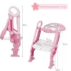 Kinder Toilettensitz höhenverstellbar Töpfchentraining Toilettensitz faltbarer Toilettentrainer Sitz Rosa