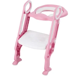Kinder Toilettensitz höhenverstellbar Töpfchentraining Toilettensitz faltbarer Toilettentrainer Sitz Rosa