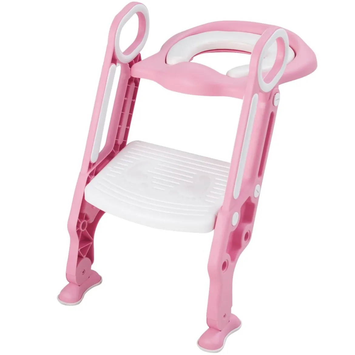 Kinder Toilettensitz höhenverstellbar Töpfchentraining Toilettensitz faltbarer Toilettentrainer Sitz Rosa