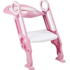Kinder Toilettensitz höhenverstellbar Töpfchentraining Toilettensitz faltbarer Toilettentrainer Sitz Rosa