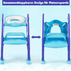 Kinder Toilettensitz Höhenverstellbar Toilettentrainer Kindertoilette mit Leite Lila