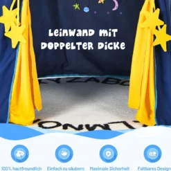 Kinderzelt Tragbares Spielzelt für Kinder 108 x 158 cm Blau