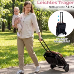 Klappbare Kinderwagen mit Regenschutz & Verstellbarem Rückenlehne & Fußstütze Reisebuggy Rosa
