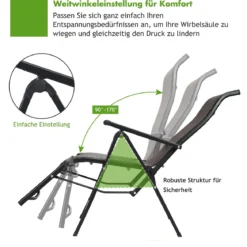 2 klappbare Rattan-Stühle Tragbare Stühle mit verstellbaren Lehnen mit breiter Armlehne Braun