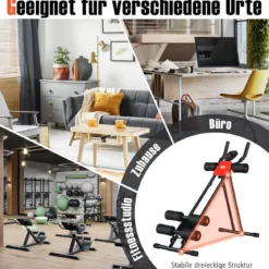 Klappbarer Bauchmuskeltrainer Workout-Maschine 110 x 40,5 x 88,5 cm Schwarz + Rot