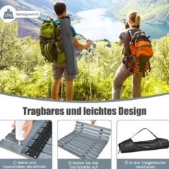 Klappbarer Campingtisch mit Tragetasche für Strand Picknicks & Angelausflüge Grau