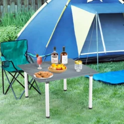 Klappbarer Campingtisch mit Tragetasche für Strand Picknicks & Angelausflüge Grau