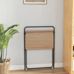 Klappbarer Computertisch mit Tablethalterung Kompakter Schreibtisch 64 x 43 x 80 cm Natur