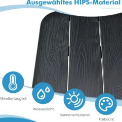 Klappbarer Geländertisch Hängetisch für den Innen- & Außenbereich Schwarz