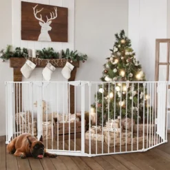 Klappbarer Kaminschutzgitter mit Sicherheitstür & Wandhalterung Metall Laufgitter Ofenschutzgitter