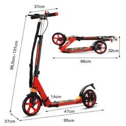 Klappbarer Kickscooter mit Klingel & Ständer Höhenverstellbarer Scooter Roller Tretroller