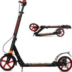 Klappbarer Kickscooter mit Klingel & Ständer Höhenverstellbarer Scooter Roller Tretroller