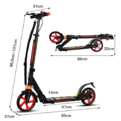 Klappbarer Kickscooter mit Klingel & Ständer Höhenverstellbarer Scooter Roller Tretroller