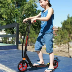 Klappbarer Kickscooter mit Klingel & Ständer Höhenverstellbarer Scooter Roller Tretroller