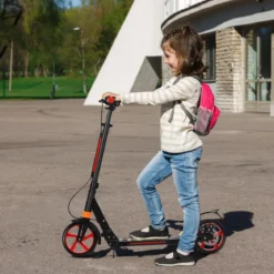 Klappbarer Kickscooter mit Klingel & Ständer Höhenverstellbarer Scooter Roller Tretroller