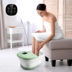 Klappbares Fußbad mit Wärme Fußbad mit Fernbedienung Massagegerät 33,5 x 41 x 20,5 cm Grün
