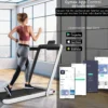 Klappbares 2-in-1-Laufband Leises elektrischer Heimtrainer mit zwei LED-Anzeigen Weiß