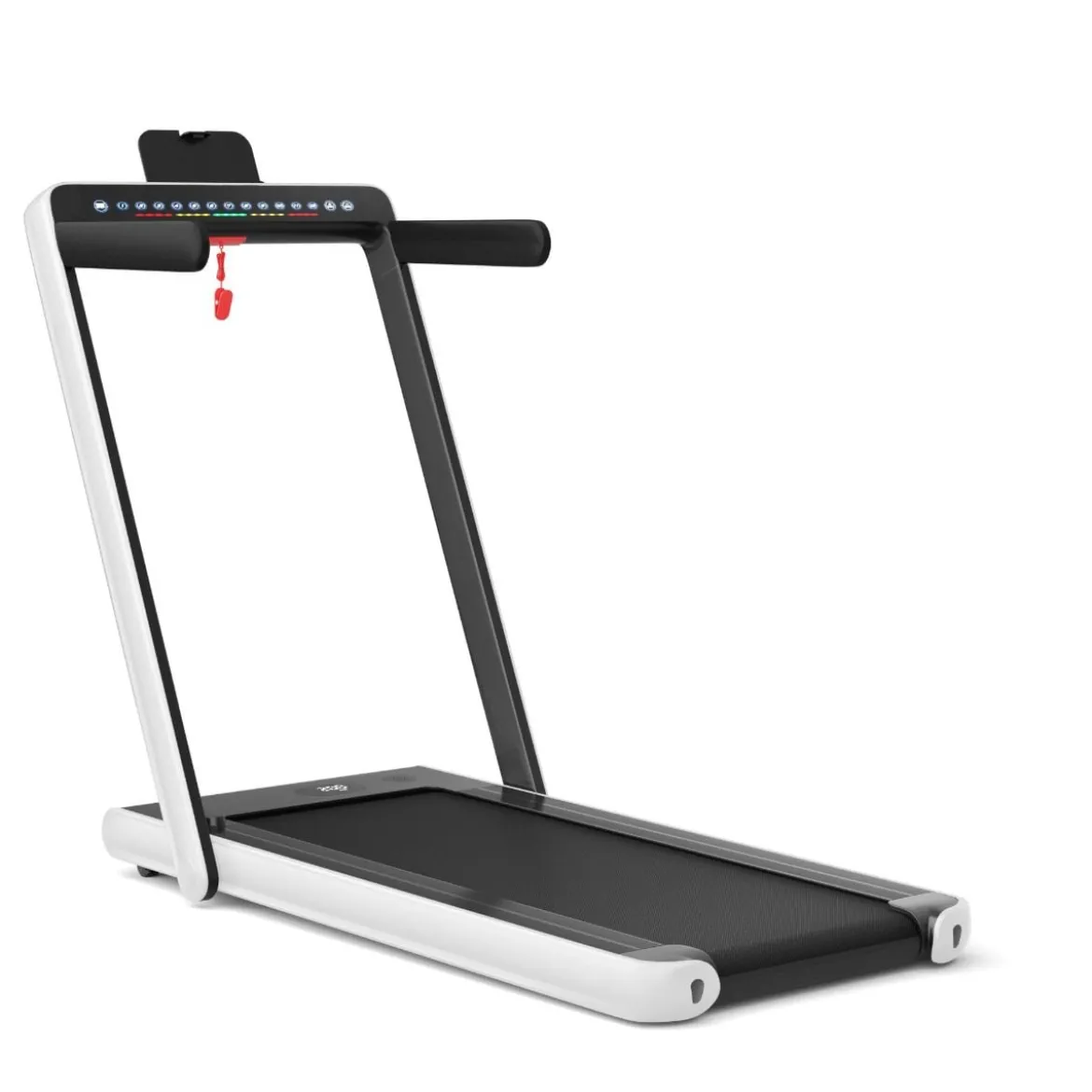 Klappbares 2-in-1-Laufband Leises elektrischer Heimtrainer mit zwei LED-Anzeigen Weiß