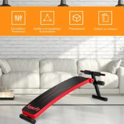 Klappbare Sit Up Bank bis 200kg Belastbar Verstellbare Schrägbank Trainingsbank Rot