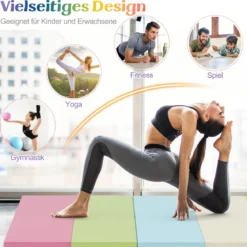 Klappbare Turnmatte aus PU mit Tragegriff Weichbodenmatte Gymnastikmatte Sportmatte 180 x 120 cm