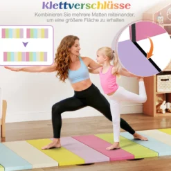 Klappbare Turnmatte aus PU mit Tragegriff Weichbodenmatte Gymnastikmatte Sportmatte 180 x 120 cm