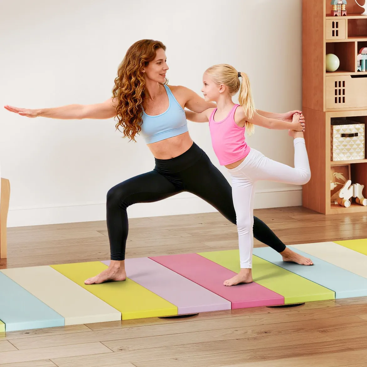 Klappbare Turnmatte aus PU mit Tragegriff Weichbodenmatte Gymnastikmatte Sportmatte 180 x 120 cm