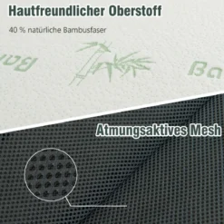Klappmatratze 10 cm Dicke 3-Fach Klappbare Matratze 193 x 80 x 10 cm Weiß & Grau