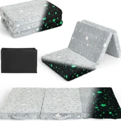 Klappmatratze leuchtende Reisematratze 60 x 120 cm Matratze für Reisebett Grau