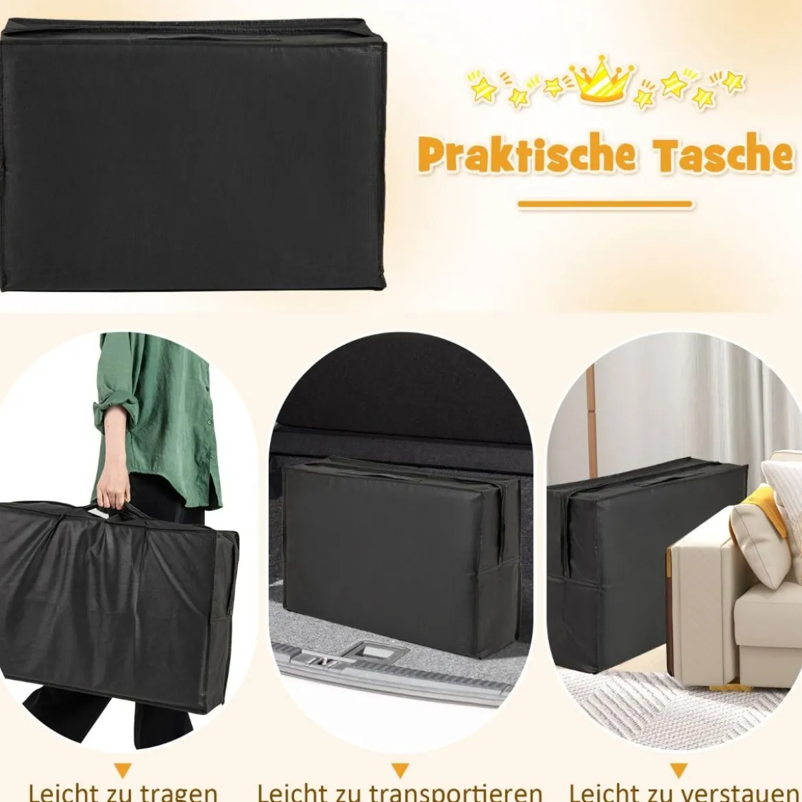 Klappmatratze leuchtende Reisematratze 60 x 120 cm Matratze für Reisebett Grau