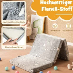 Klappmatratze leuchtende Reisematratze 60 x 120 cm Matratze für Reisebett Grau
