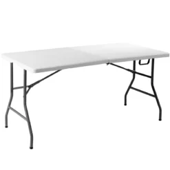 Klapptisch Klappbar Campingtisch Gartentisch Weiß 153 cm x 74 cm x 74 cm