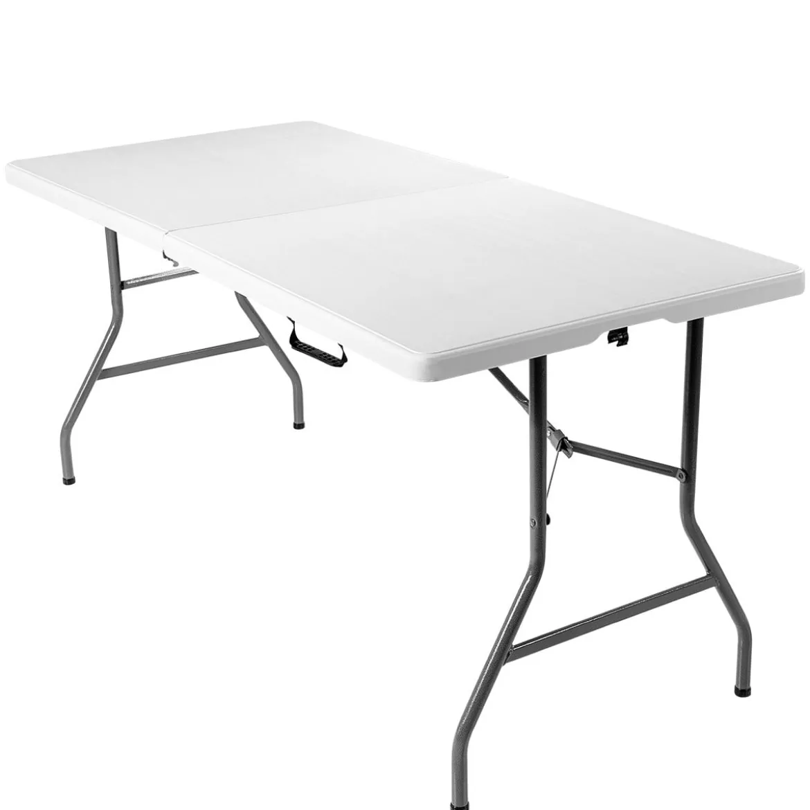 Klapptisch Klappbar Campingtisch Gartentisch Weiß 153 cm x 74 cm x 74 cm