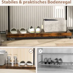 Kleiderständer auf Rollen mobile Garderobe im industriellen Rohrstil Mantelständer mit stabilem Metallrahmen