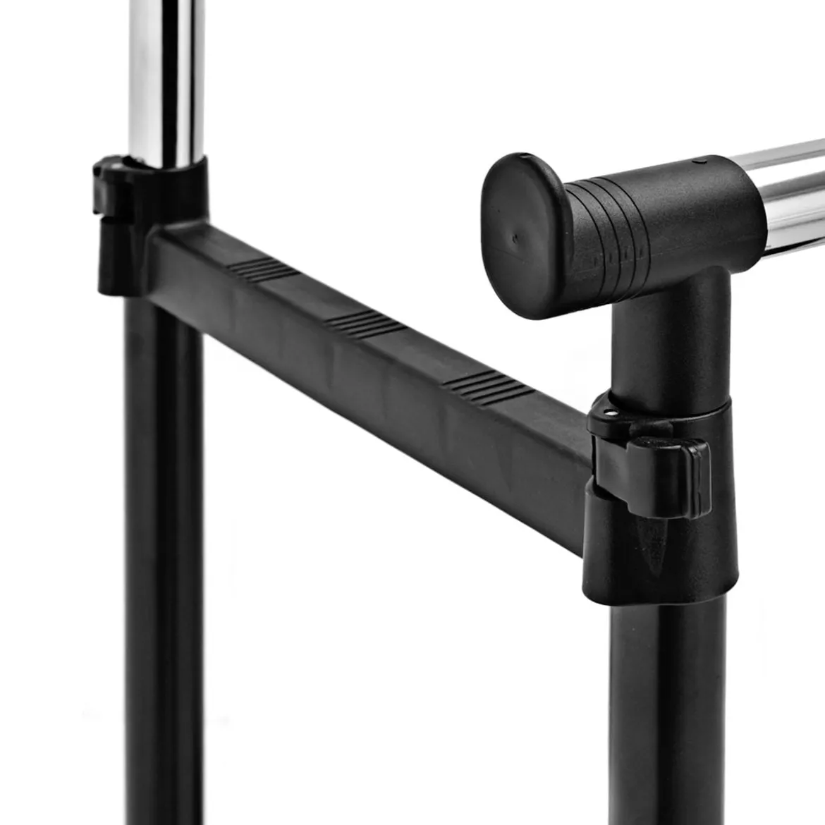 Kleiderständer Höhenverstellbarer Garderobenständer Rollgarderobe mit Rollen Schwarz 86 x 43 x 94-168 cm