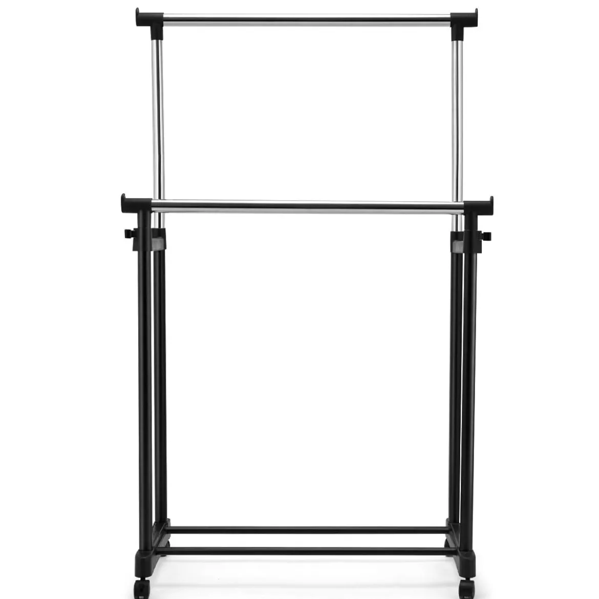 Kleiderständer Höhenverstellbarer Garderobenständer Rollgarderobe mit Rollen Schwarz 86 x 43 x 94-168 cm