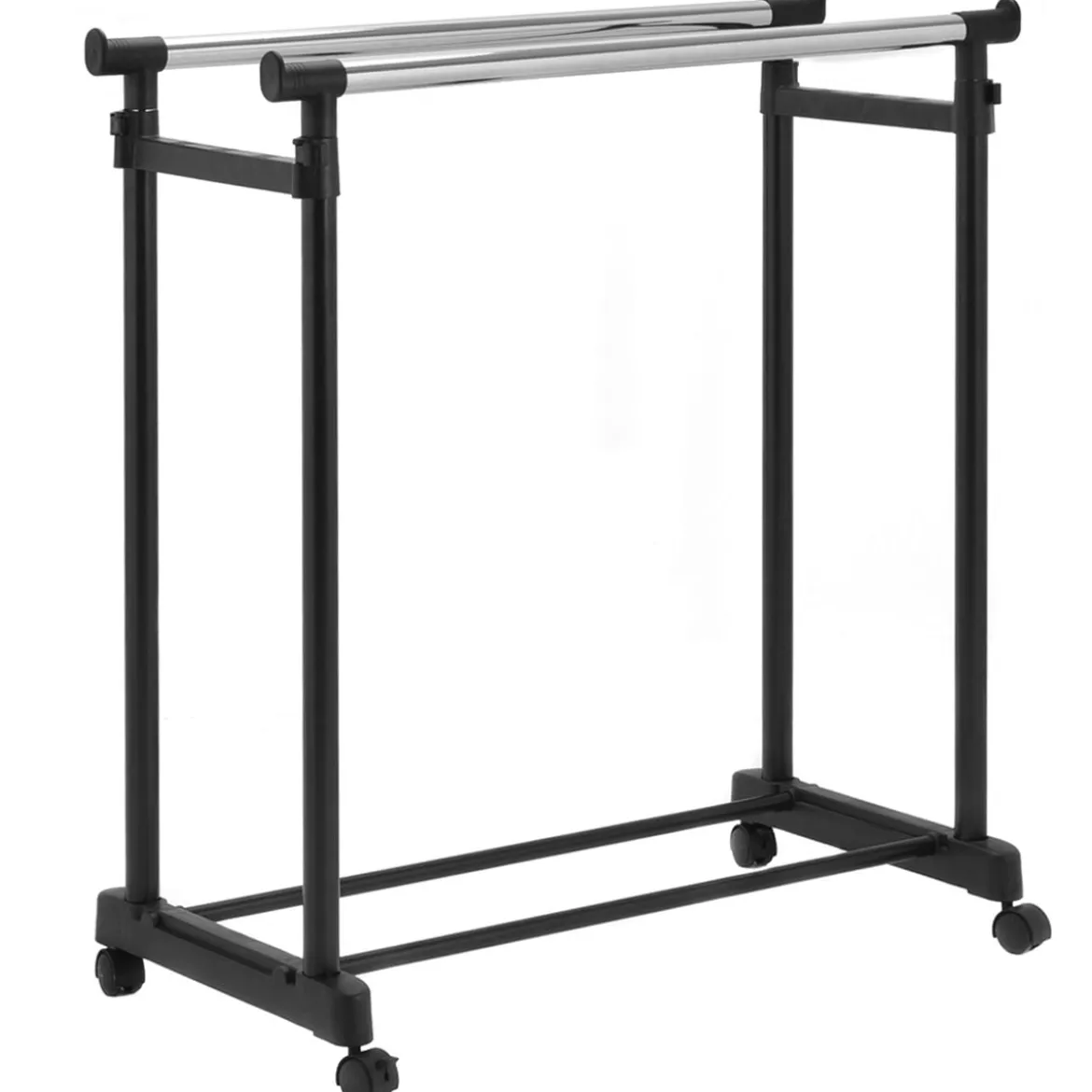 Kleiderständer Höhenverstellbarer Garderobenständer Rollgarderobe mit Rollen Schwarz 86 x 43 x 94-168 cm