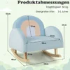 Kleinkinder Schaukelstuhl Kinder Polster-Rocker mit massivem Gummibaumrahmen 50 x 46 x 45 cm Blau