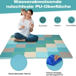 Kleinkind-Spielmatte bunte Patchwork-Kleinkind-Schaumstoff-Bodenmatte 147 x 147 x 3 cm