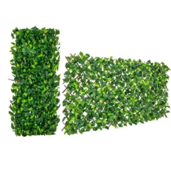 Künstliche Garten Sichtschutz Pflanzenwand Hecken mit Efeublättern / Eukalyptus Blättern