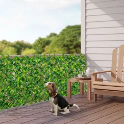 Künstliche Garten Sichtschutz Pflanzenwand Hecken mit Efeublättern / Eukalyptus Blättern