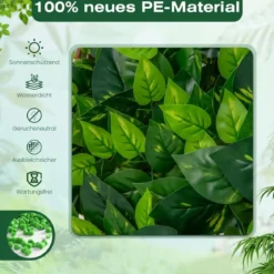 Künstliche Garten Sichtschutz Pflanzenwand Hecken mit Efeublättern / Eukalyptus Blättern