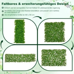Künstliche Garten Sichtschutz Pflanzenwand Hecken mit Efeublättern / Eukalyptus Blättern