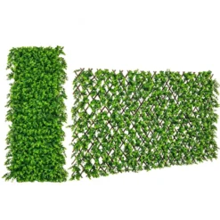 Künstliche Garten Sichtschutz Pflanzenwand Hecken mit Efeublättern / Eukalyptus Blättern